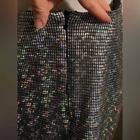 NWT Fore Disco Womens Metallic Short Mini Skirt size Large - Picture 14 of 14